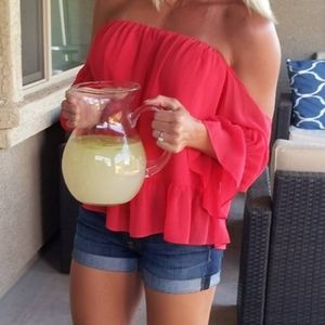 T-Bags Los Angeles Off-Shoulder Red top